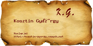 Kosztin György névjegykártya