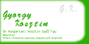 gyorgy kosztin business card